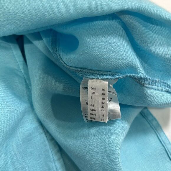 RABE BLOUSE WITH RUCHED SLEEVE. BLUE - Picture 8 of 8